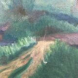 Green countryside landscape board