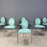 Vintage dining chairs by Belgo chrom, set of 6 - 1980s