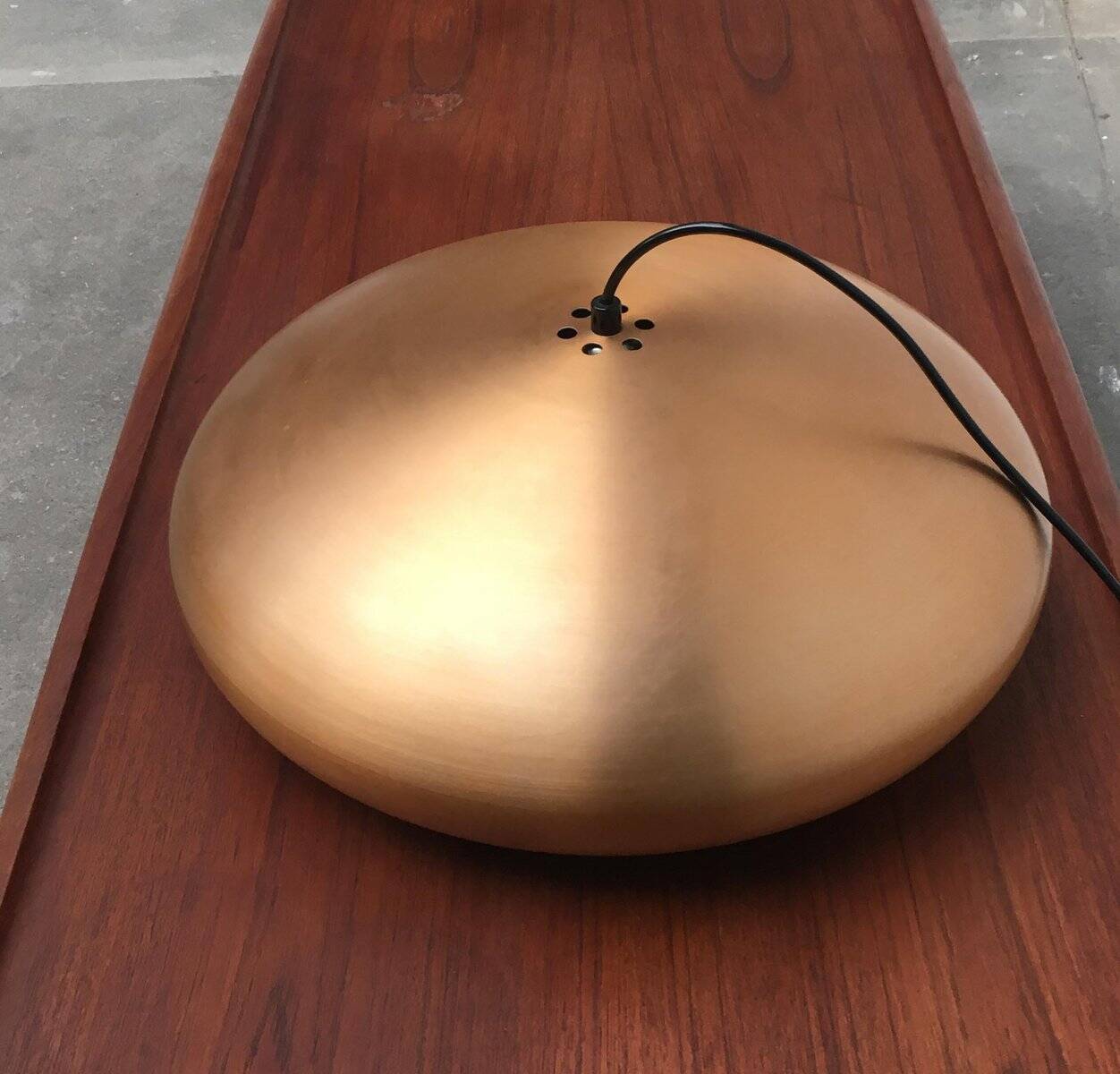 Large suspended copper lamp from mid-century Germany by Goldkant Leuchten.