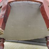Ancienne Chaise basse Chauffeuse Rouge