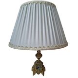 Lampada da Tavolo Vintage Stile Neoclassico in Ottone e Marmo Verde anni '5