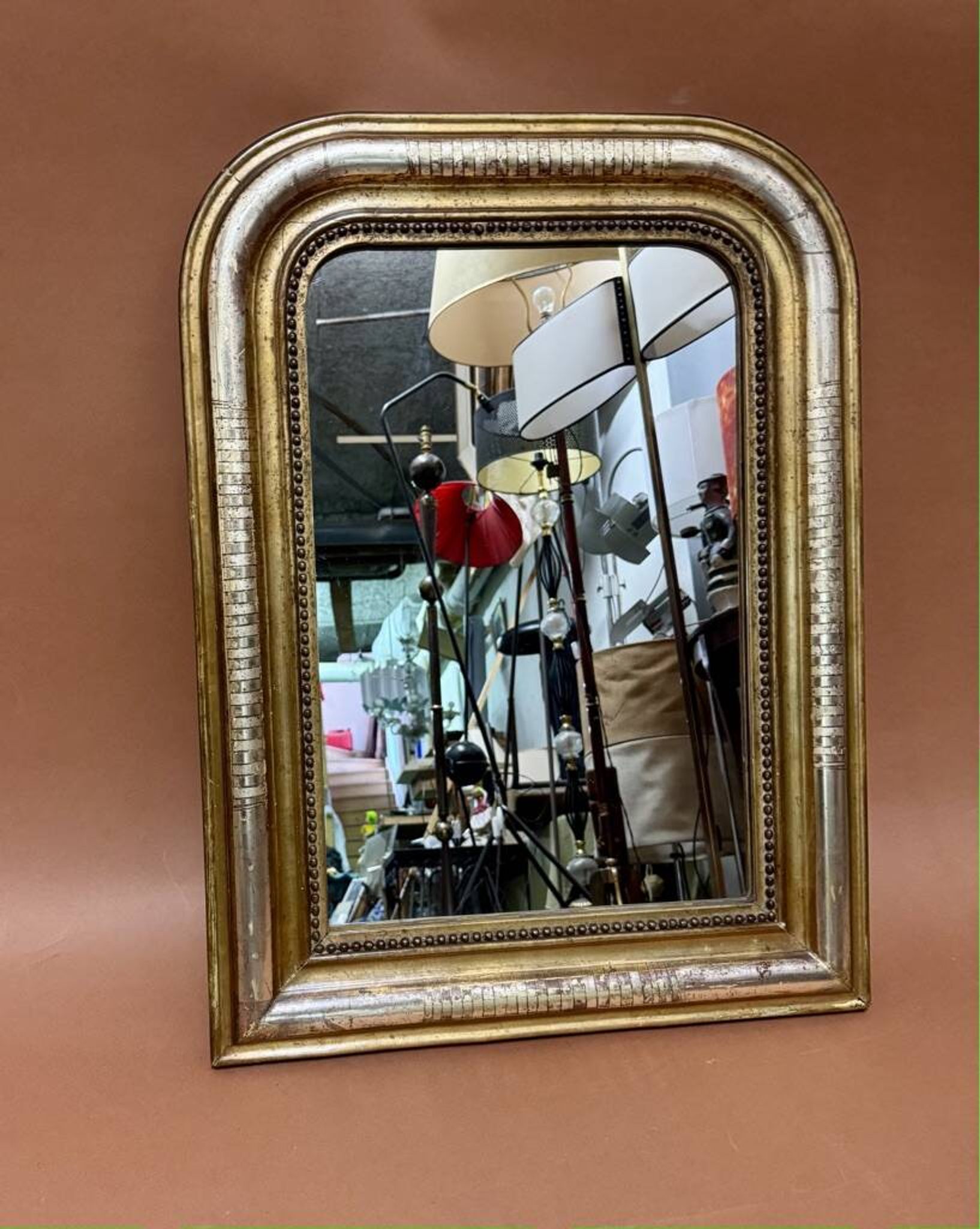 Napoleon III mirror in gold and silver
