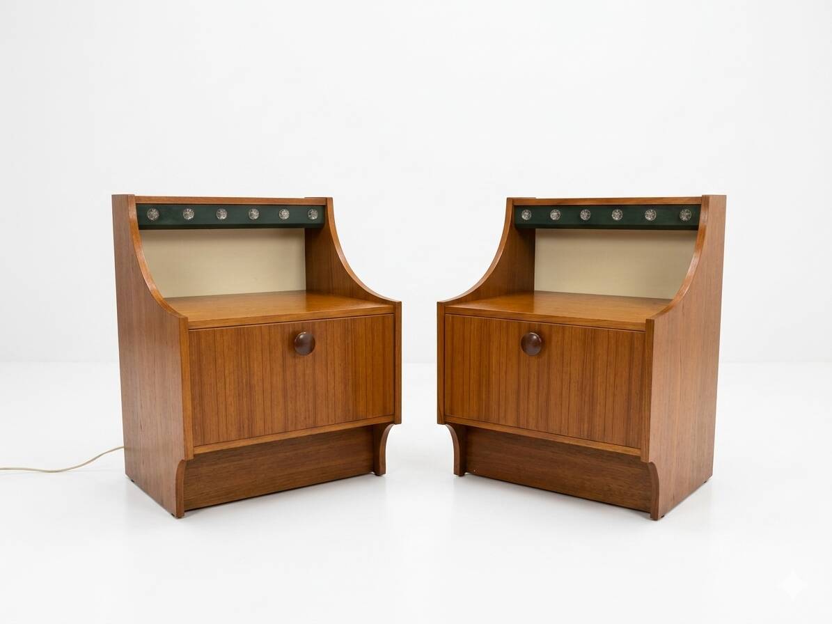 Pair of Scandinavian teak bedside tables from the 1960s.