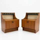 Pair of Scandinavian teak bedside tables from the 1960s.