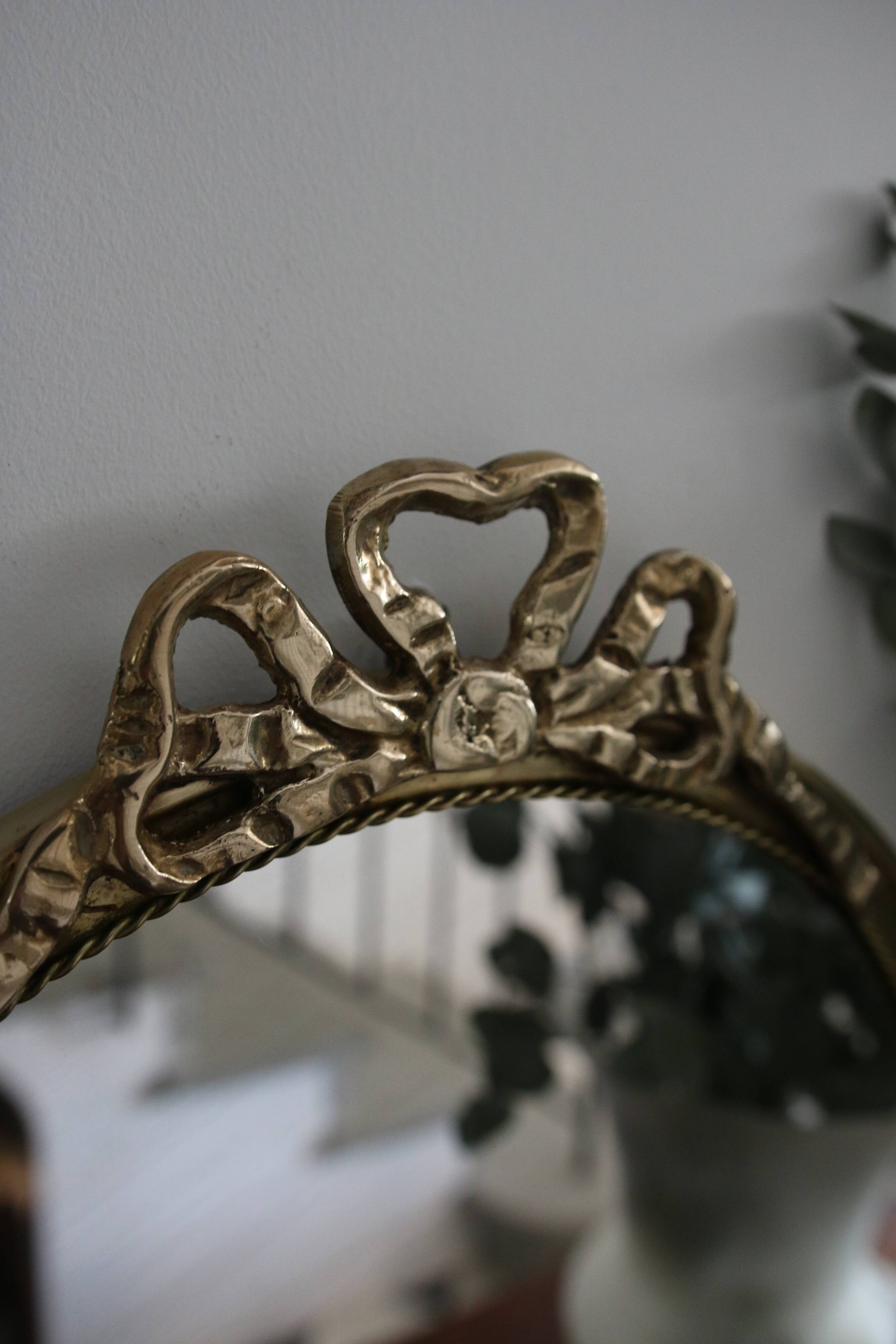Vintage English brass mirror mid-20th century