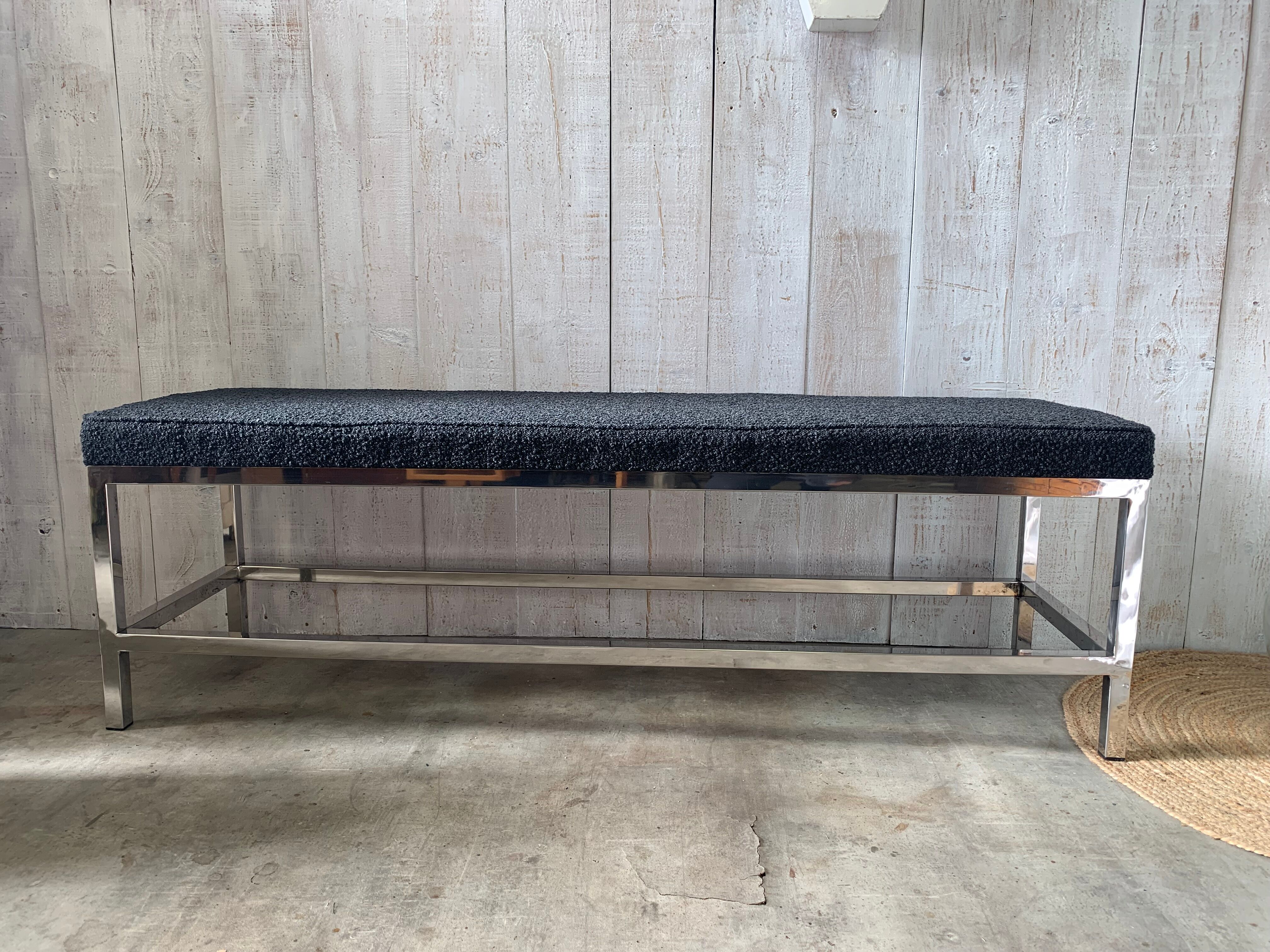 Stainless steel bench 70's