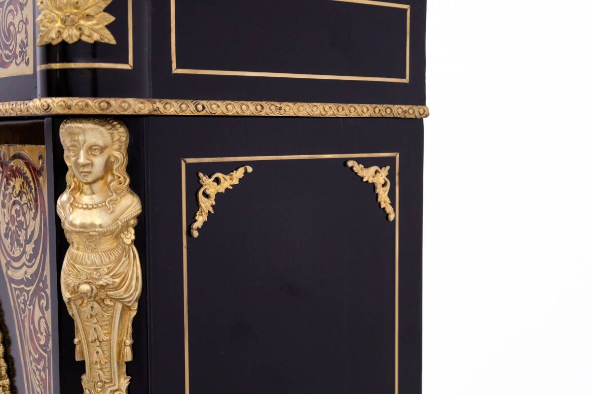 Antique boulle chest of drawers from the mid-19th century, France.