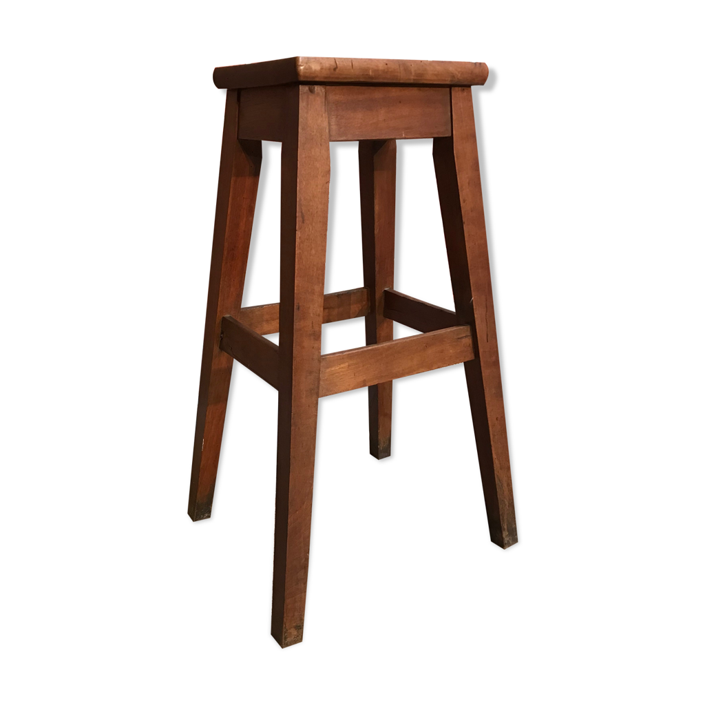 ANCIEN TABOURET OU Guéridon En Bois Massif Sculpté Main Avec Incrustations EUR 69,00 - FR