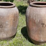 Pair of olive oil jars (or "tinajas"), Spain, 19th century