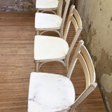 Set 4 white Baumann chairs