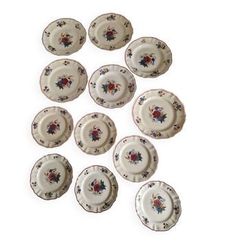 Set of 12 Sarreguemines Plates, Agreste Models