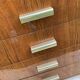 Armoire Mid-Century 1960s en bois marron avec vitrine, abattant et tiroirs