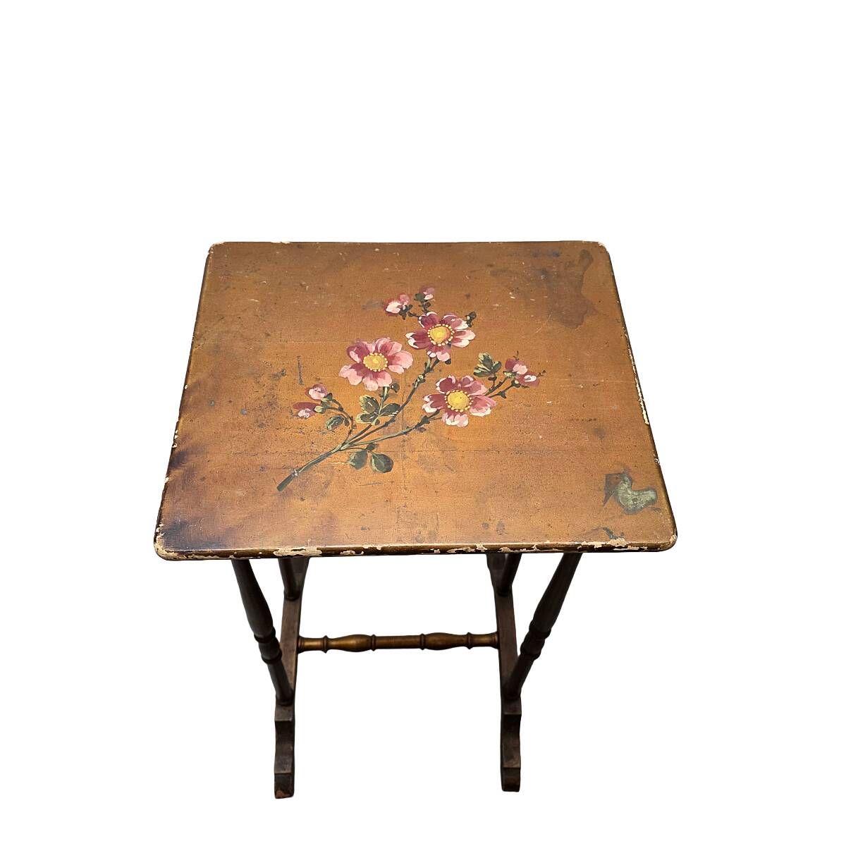 French Art Nouveau Japanese Style Flower Table, early 1900s