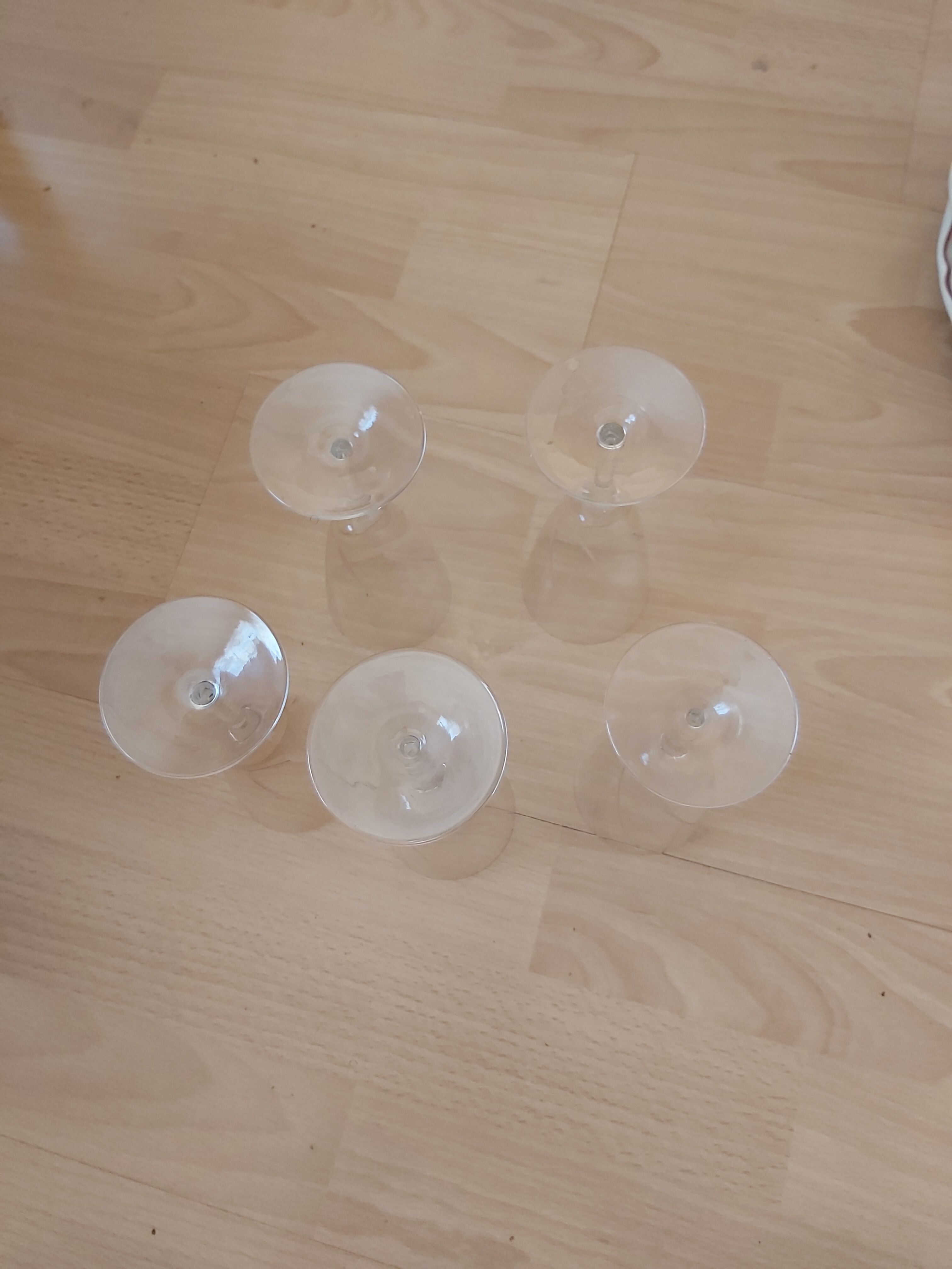 Set of 5 crystal flutes