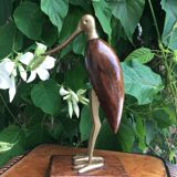Animal marabout in teak and brass