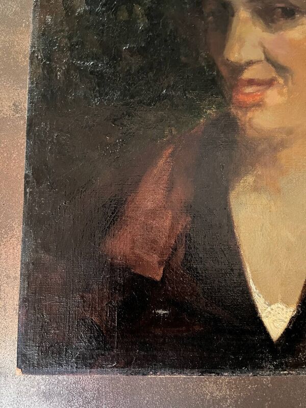 Charles henri gaston Dagnac-Riviere portrait impressionniste huile sur toile