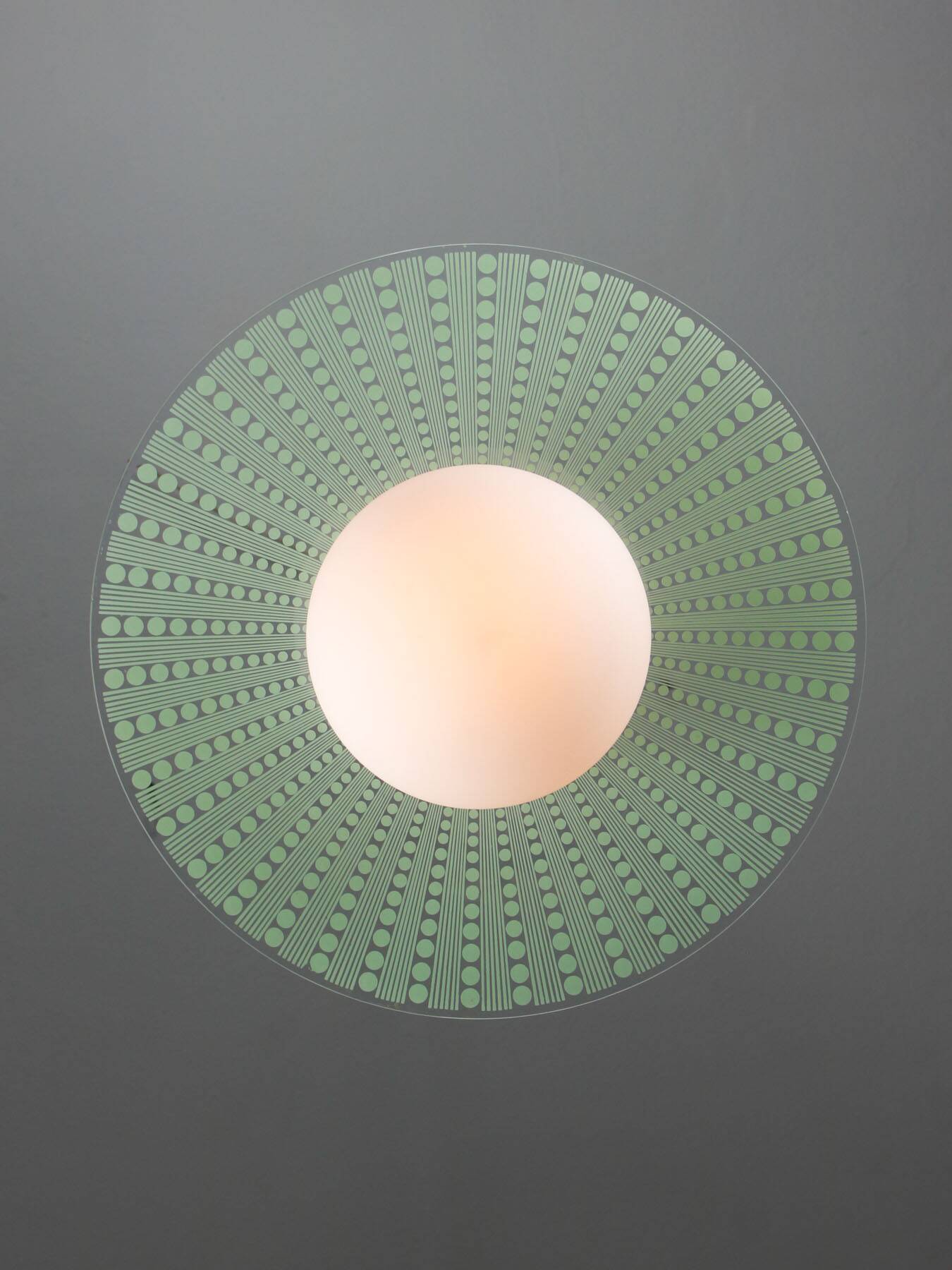 Mid-Century Italian Brass and Opaline Angel Pendant Lamp