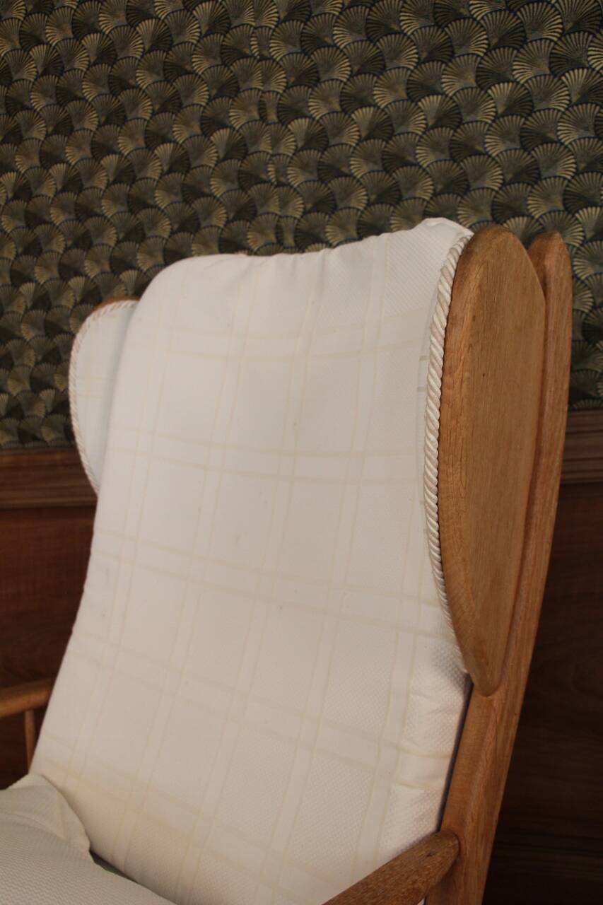 Pair of armchairs with ears of the 50s in oak