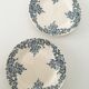 Lot of 2 plates for dessert Terre de Fer décor Louis XV