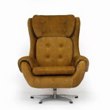 Fauteuil lounge pivotant restauré de Up Zavody, Tchéquie, 1970