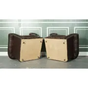 Vintage Brown Leather Chesterfield Club Tub Chairs, Set of 2