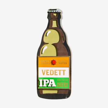 Ancien support mural publicitaire pour les bières belge vedett ipa - en bois peint