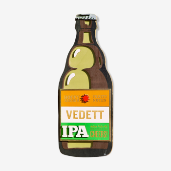 Former advertising wall support for belgian beers vedett ipa - painted wood