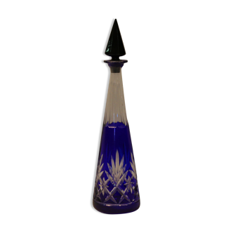 Black cap blue decanter 19th