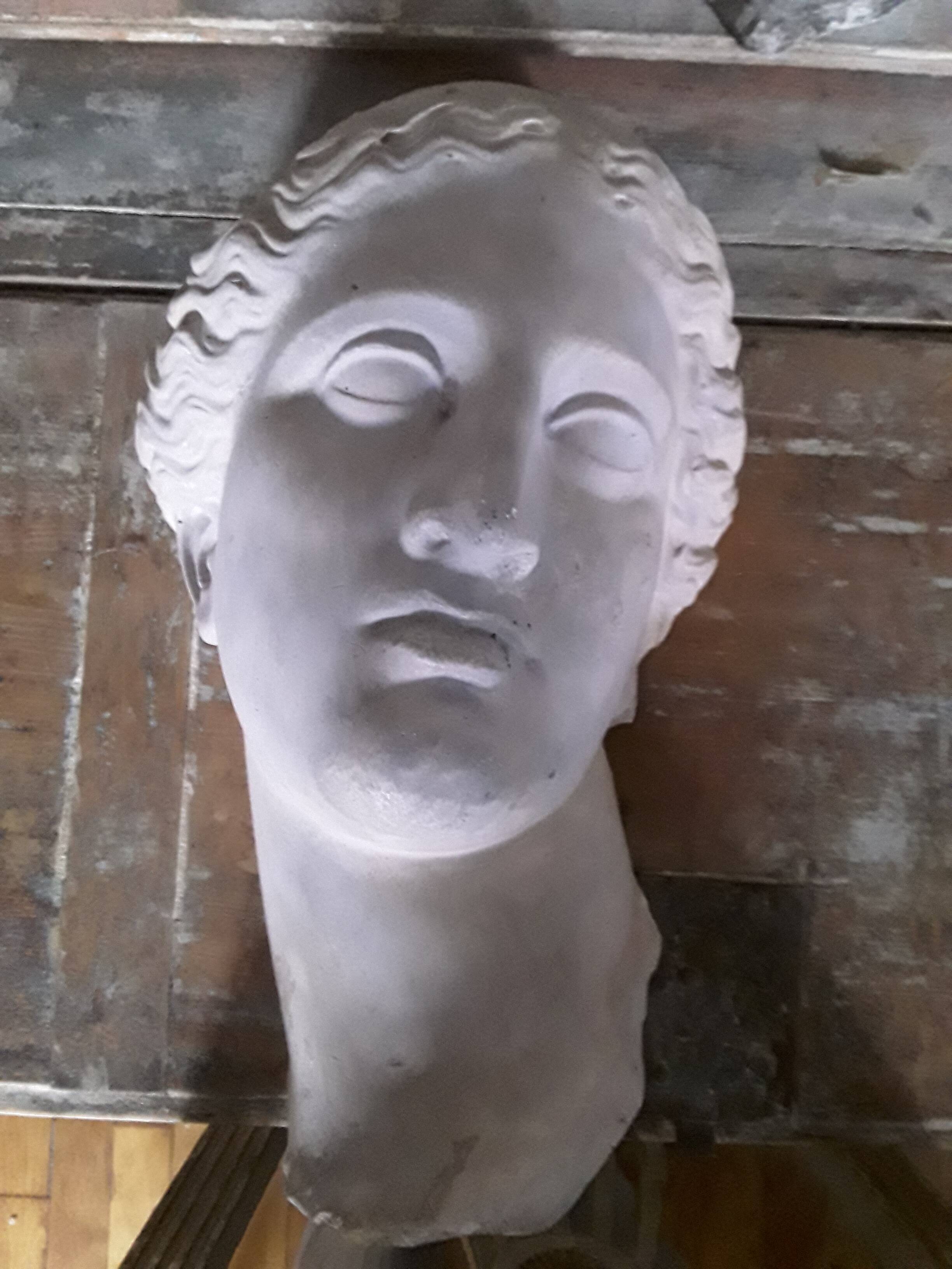 Antique 19th century plaster head to hang