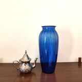 Blue glass vase