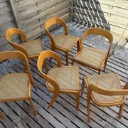 Set of 6 caned chairs by Baumann, gondola model.