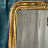 Old mirror from the Louis Philippe period around 1840, original leaf gilding, good condition