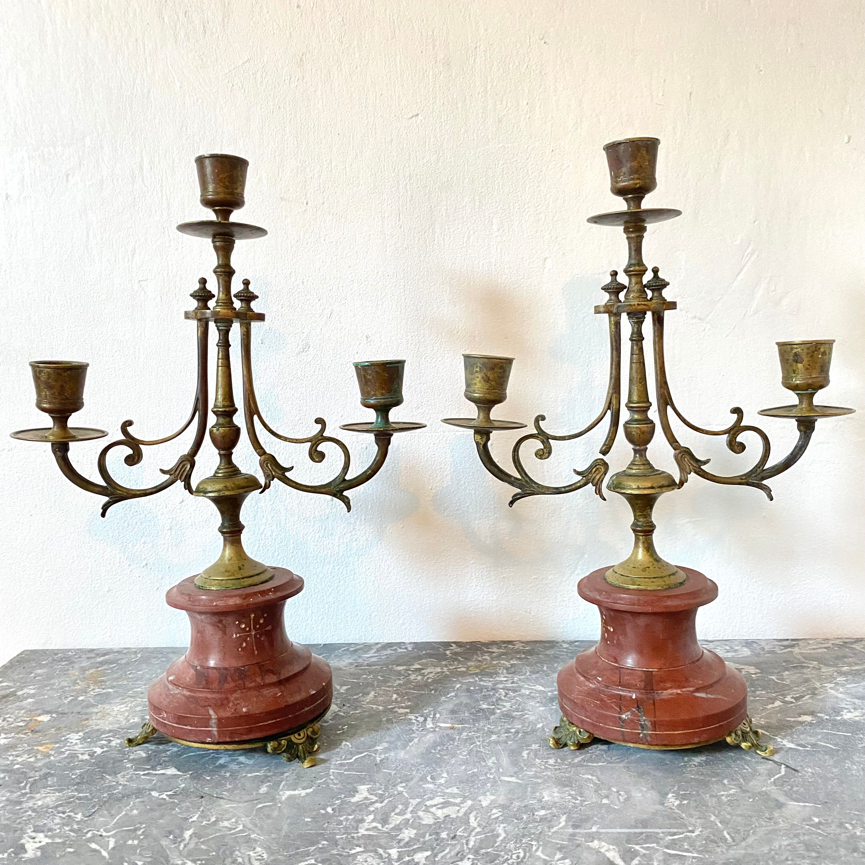 Pair of antique candlesticks