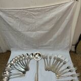 Art-deco cutlery in silver metal