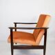Fauteuil lounge GFM-142 en velours orange attribué à Edmund Homa, années 1970