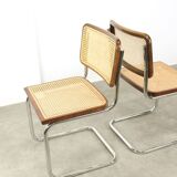 Pair of vintage Cesca B32 brown chairs by Marcel Breuer