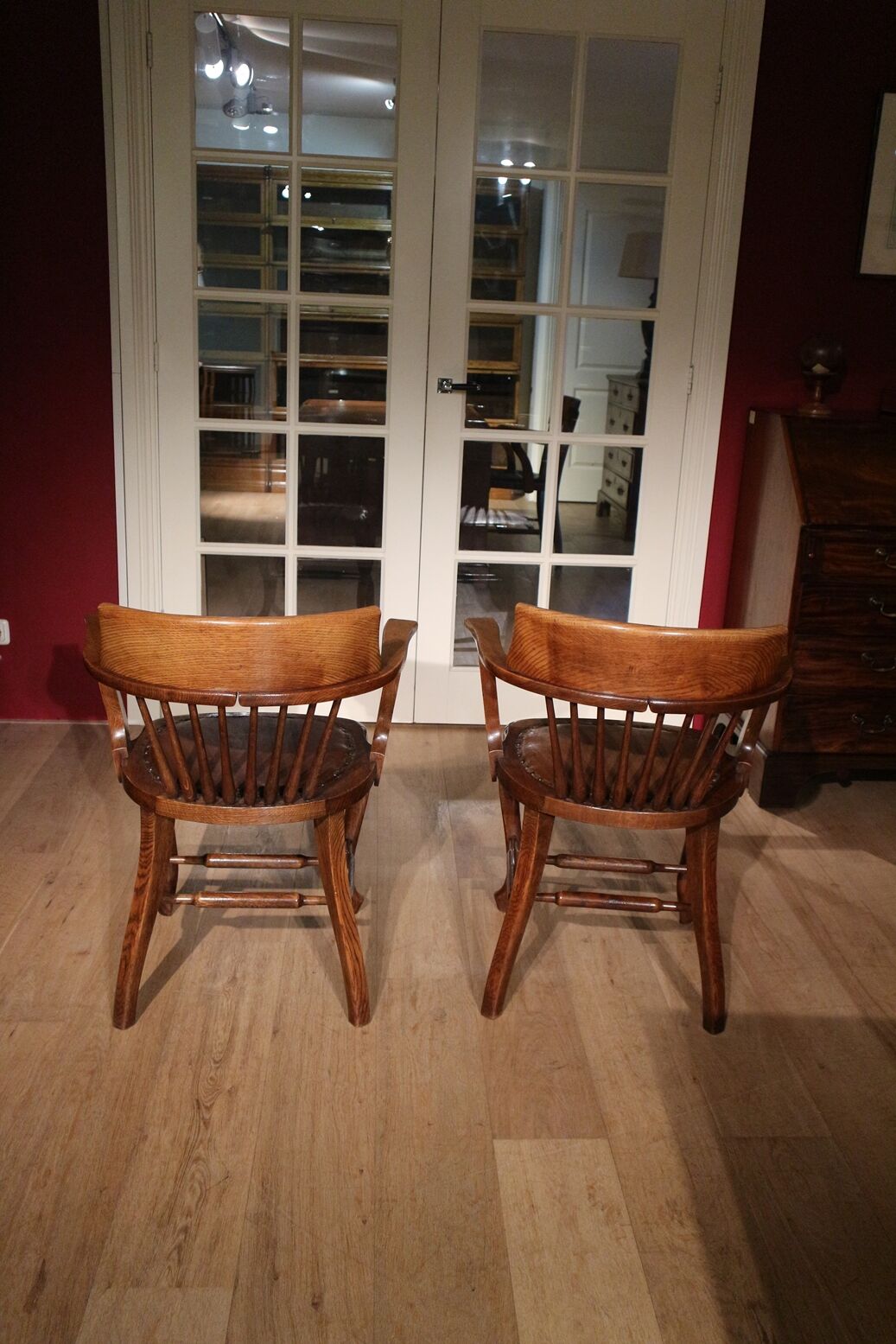 Set of 2 oak office chairs