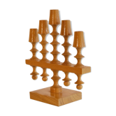 Scandinavian wooden chandelier turned 1960