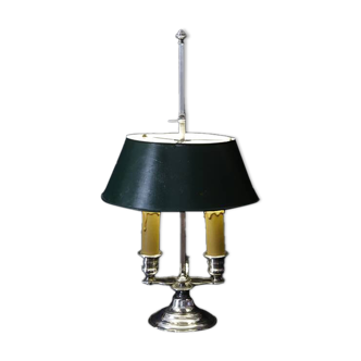 19th century silver-plated bronze hot water bottle lamp