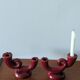 2 vintage Bordeaux ceramic candle holders