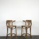 Pair of curved wooden bistro bar stools