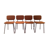4 chairs vintage metal and fabric structure