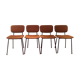 Chaises vintage structure métal et tissu