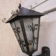 Great Applic Flambeau / Lantern Wrought Iron - Frosted Glass - 1st Half 20th Century
