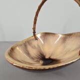 Iridescent ceramic cup or basket / signed / 50s / mid-century / vintage / xxth century