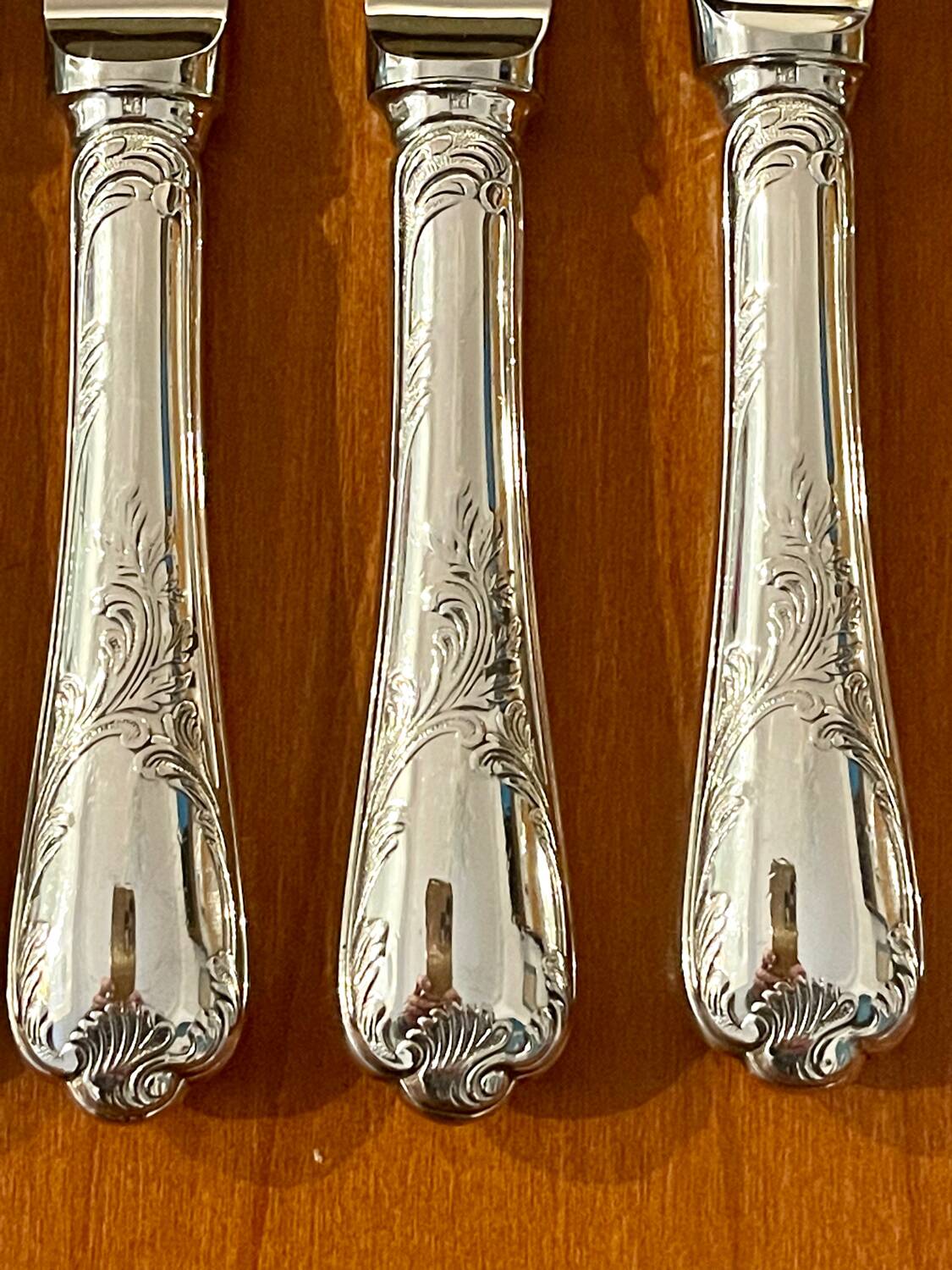 Christofle Marly, dessert cutlery, cheese, knives, forks