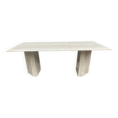 Table à manger vintage en travertin de style Carpa années 70