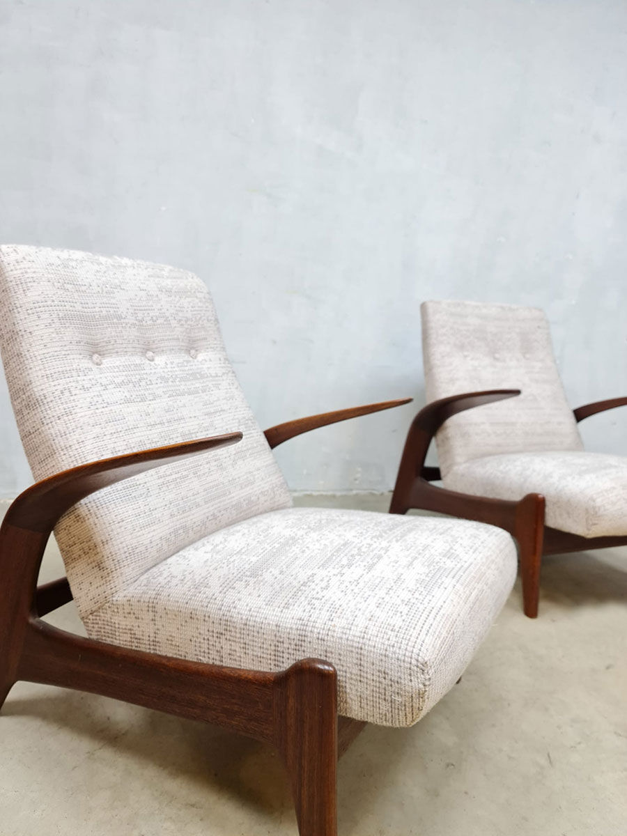 Midcentury design lounge chairs recliner Gimson & Slater