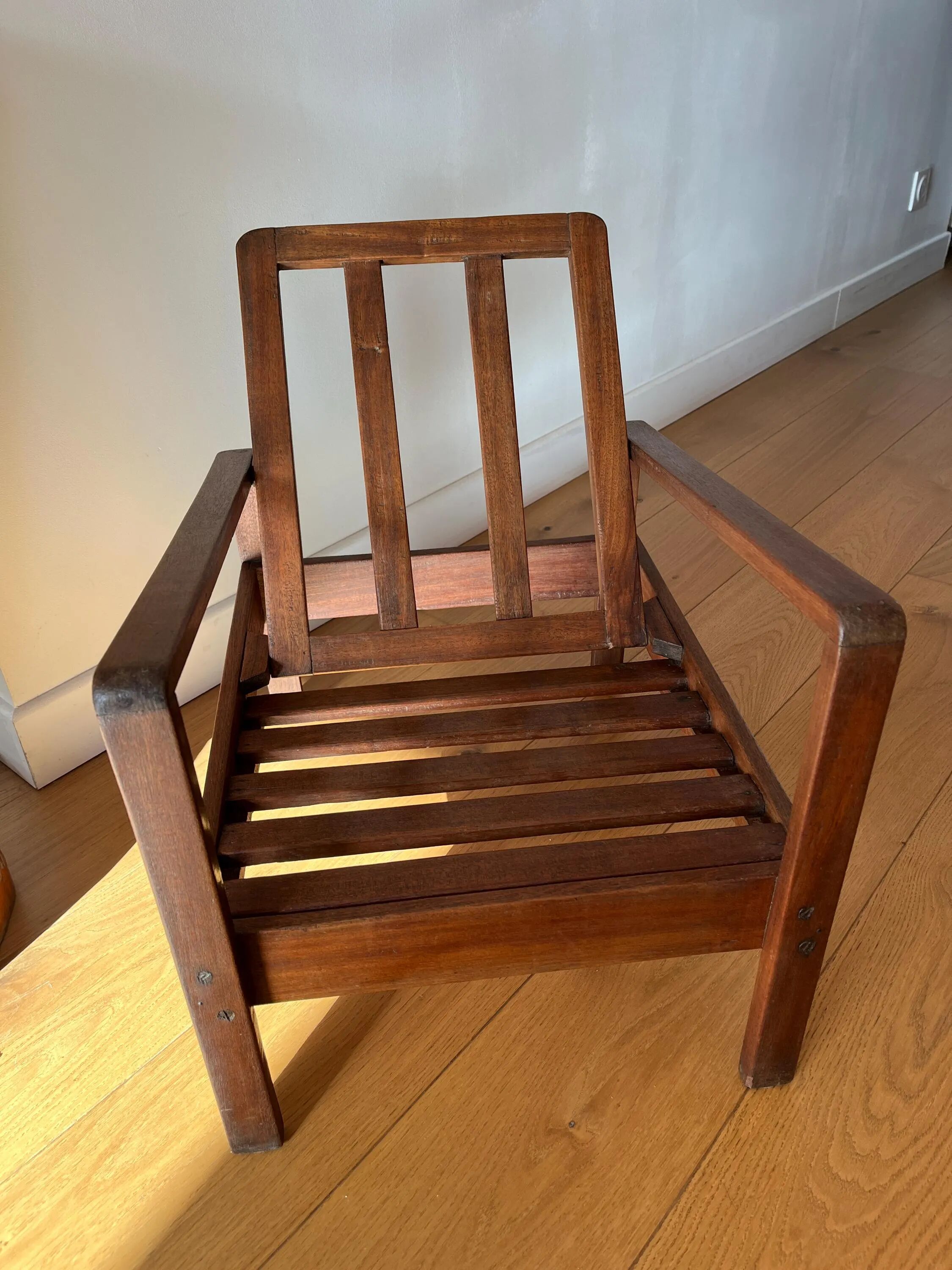 Vintage wooden armchair for children 1960