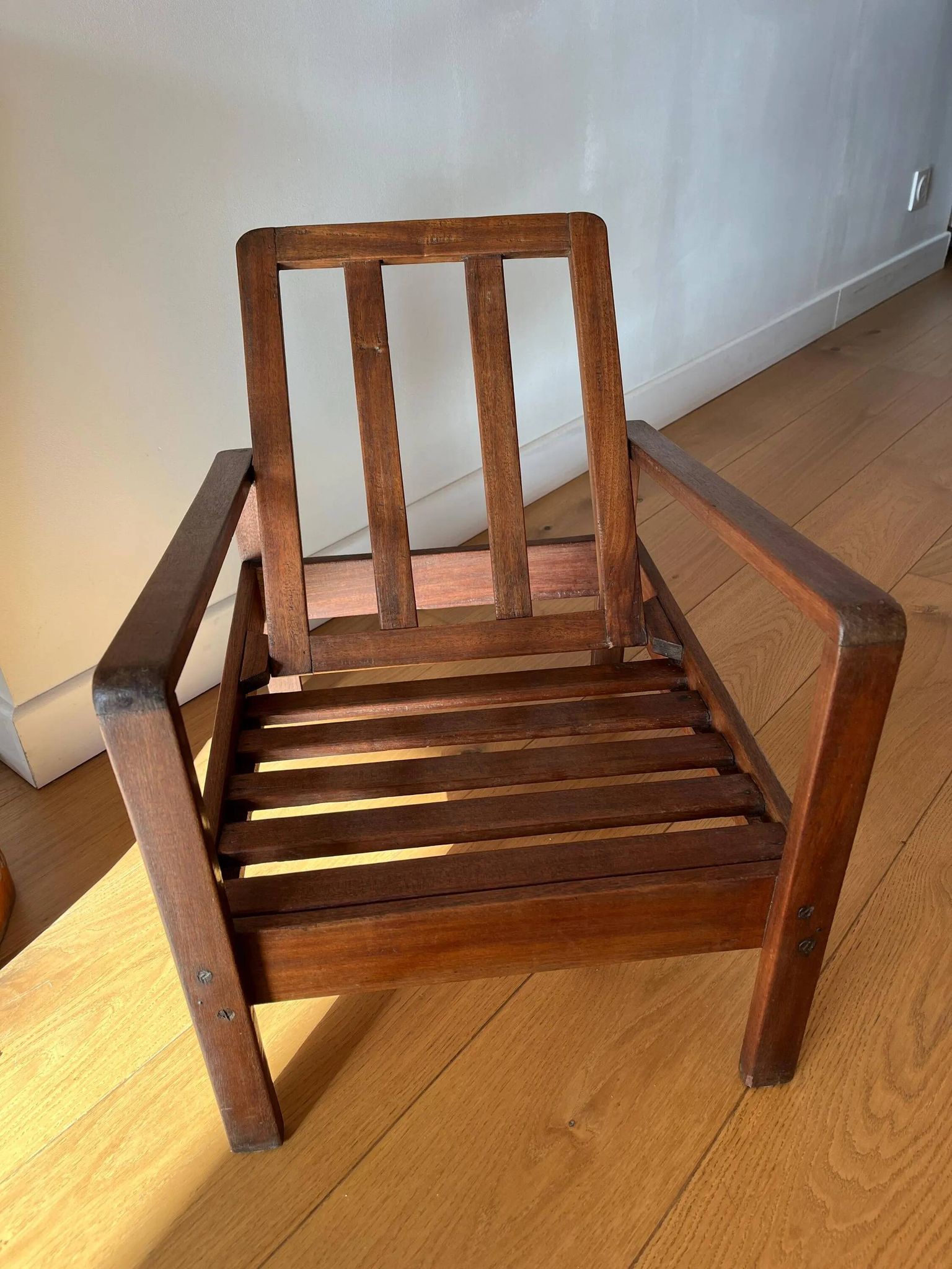 Vintage wooden armchair for children 1960